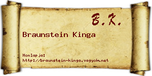 Braunstein Kinga névjegykártya